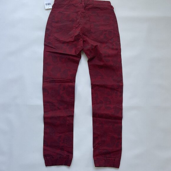 G By Guess Men’s Slim Jogger Twill Pants Red Paisley Print Size 31 - Picture 10 of 12